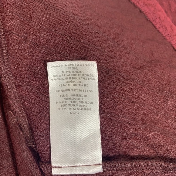 - NWT Anthropologie Red Wine Mare Mare Odila Texture Floral Knit Tunic Dress - Picture 11 of 11